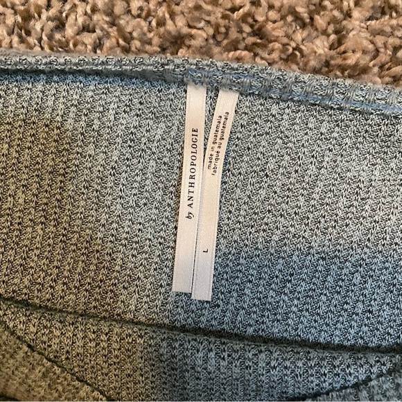 NWT Anthropologie Gray Wide Off Shoulder Sweater Sz Large Lightweight - Picture 4 of 11